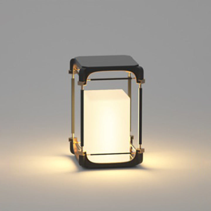 Ray Lampadaire Rectangulaire Moderne, Métal/Acrylique, Noir, Extérieur - Neutralighting