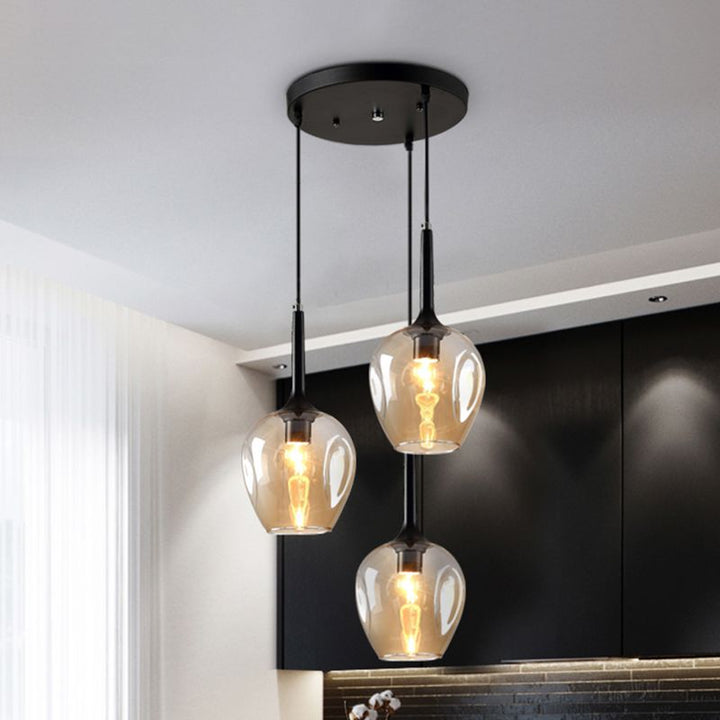 Valentina LED Suspension Bleu Gris Verre Salle à Manger Chambre à coucher - Neutralighting