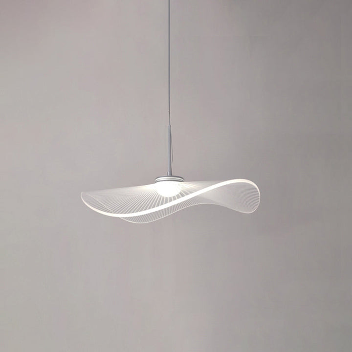 Arisha Suspension Feuille de lotus Contemporaine, Métal/Acrylique, Blanc, Salle de Séjour/Chambre à Coucher - Neutralighting
