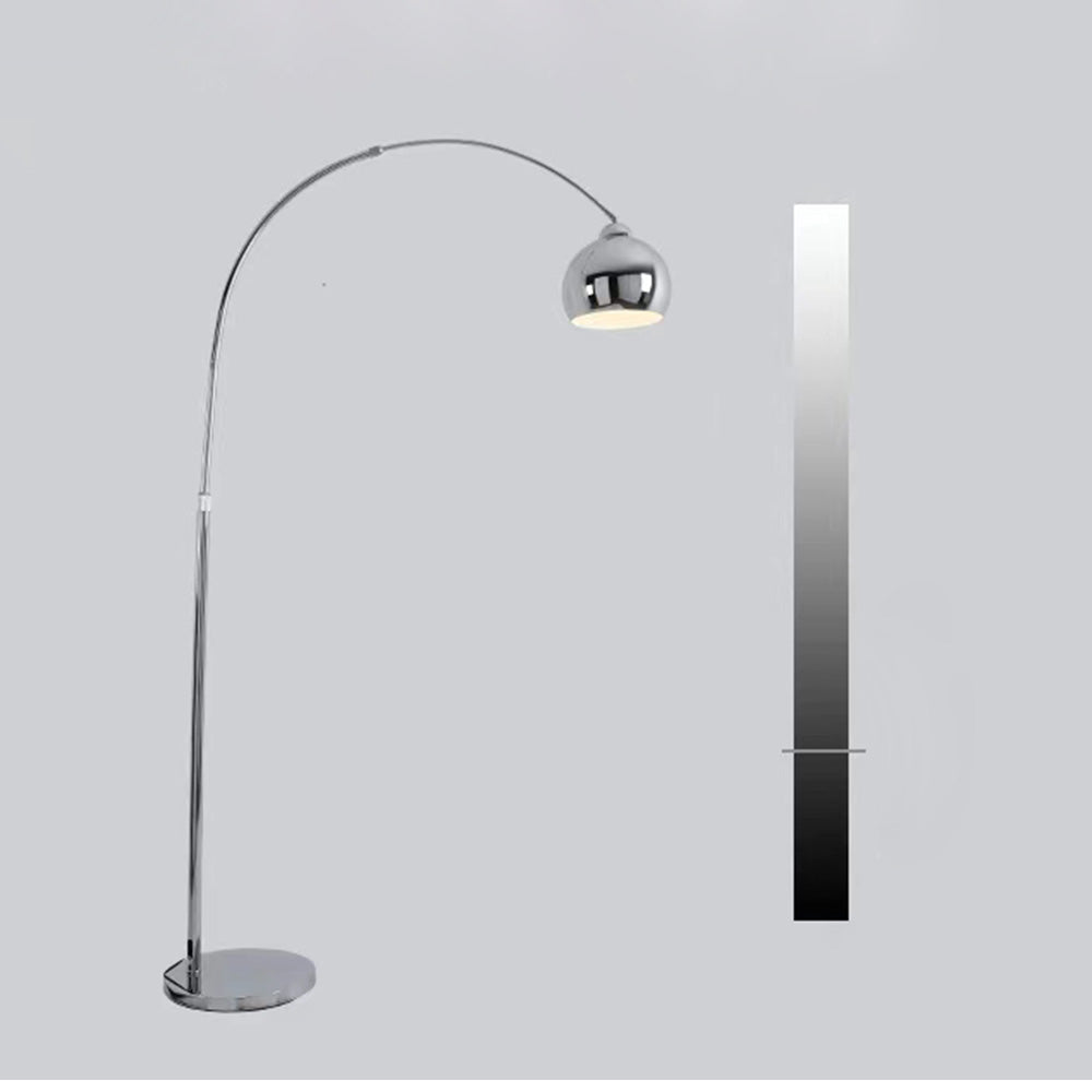 Mira Design Lampadaire Canne à Pêche Simple Argent Métal/Verre Chrome Salon Grande - Neutralighting