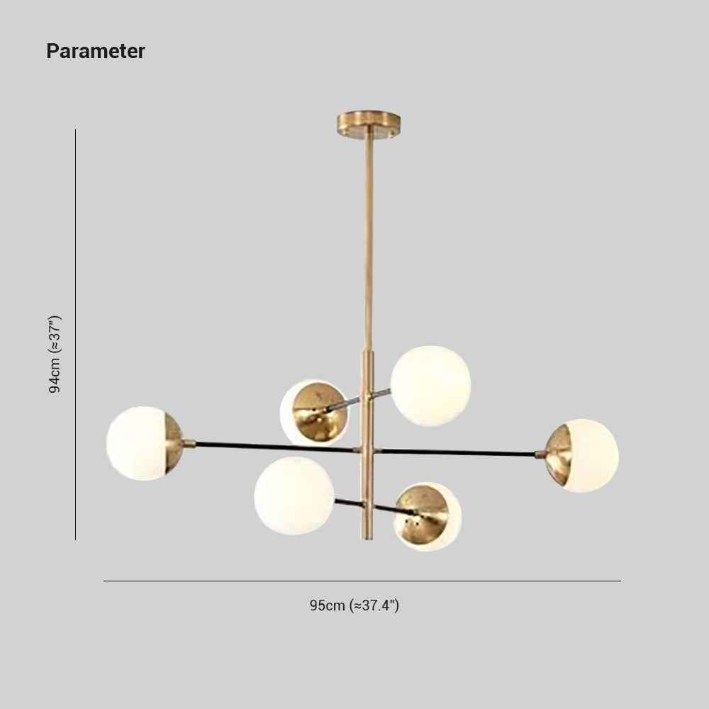 Valentina Globe LED Suspension Or Métal Verre Salon Chambre à Coucher - Neutralighting