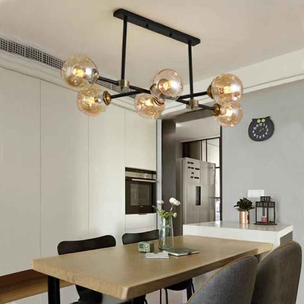 Valentina Moderne LED Suspension Noir Métal Verre Salon Chambre à Coucher - Neutralighting