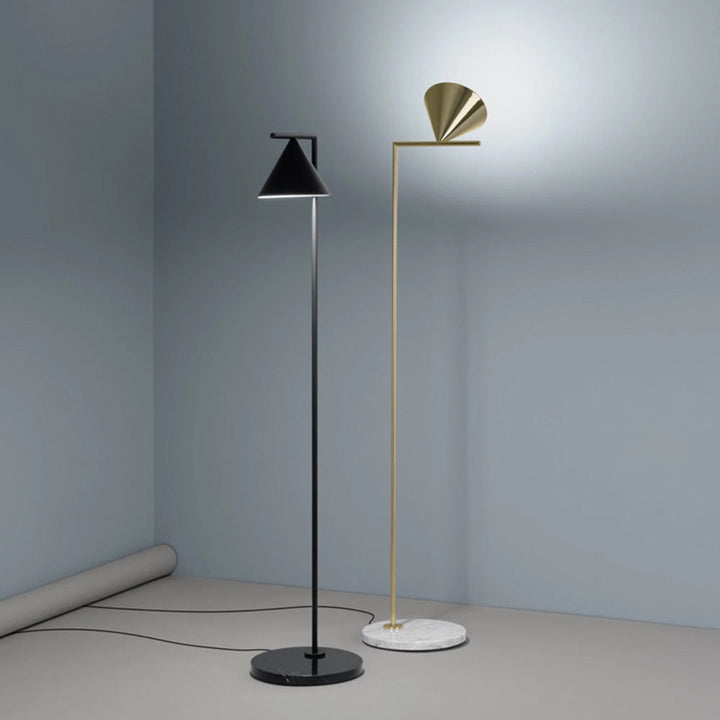 Arisha Lampadaire Géométrique Moderne, Marbre, Noir/Or, Salon - Neutralighting