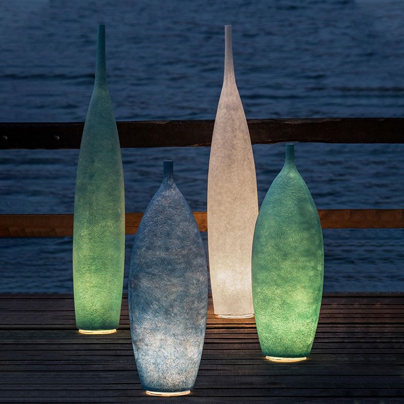 Avi Moderne LED Lampadaire Bouteille Blanc Jaune Bleu Résine Chambre - Neutralighting
