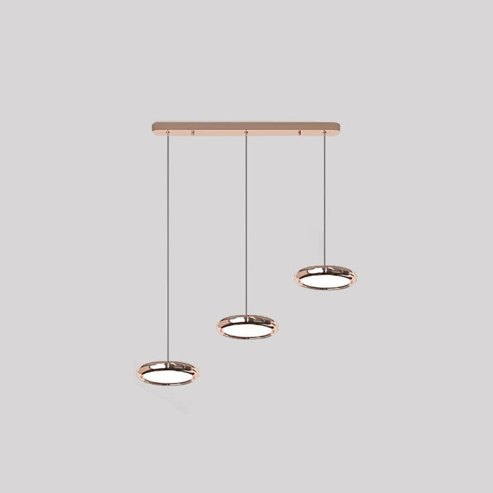 Arisha Suspension Ronde Moderne, Métal/Acrylique, Argent/Or/Rose Rouge, Salon - Neutralighting