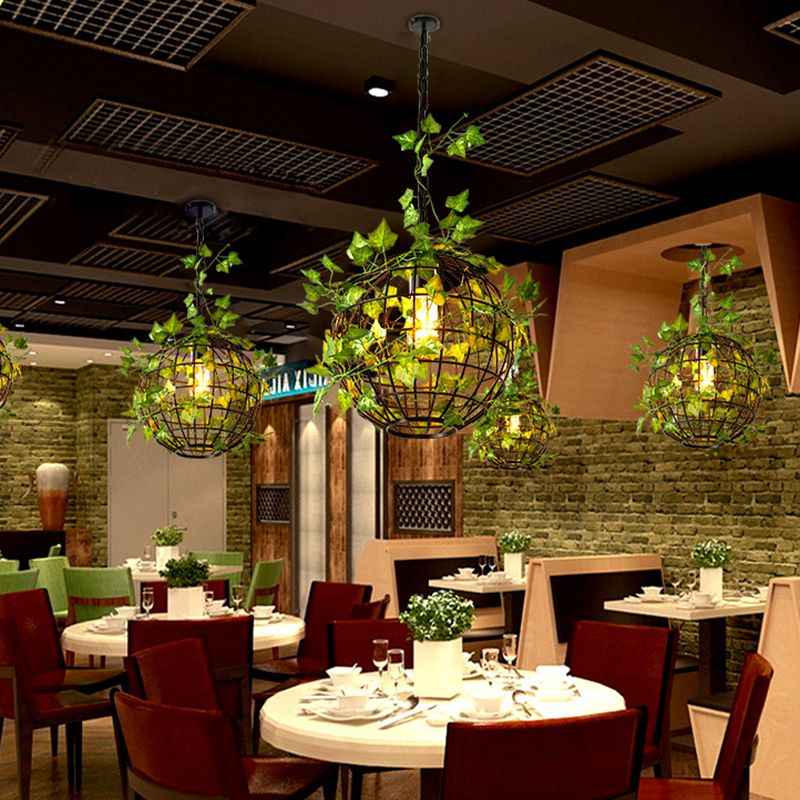 Umari Globe Art Deco LED Suspension Vert Métal Salle à Manger - Neutralighting