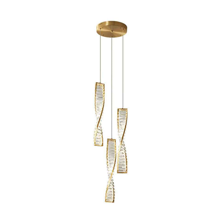 Kristy Suspension Carrée Moderne, Métal/Cristal, Noir/Or, Chambre à Coucher/Bar - Neutralighting