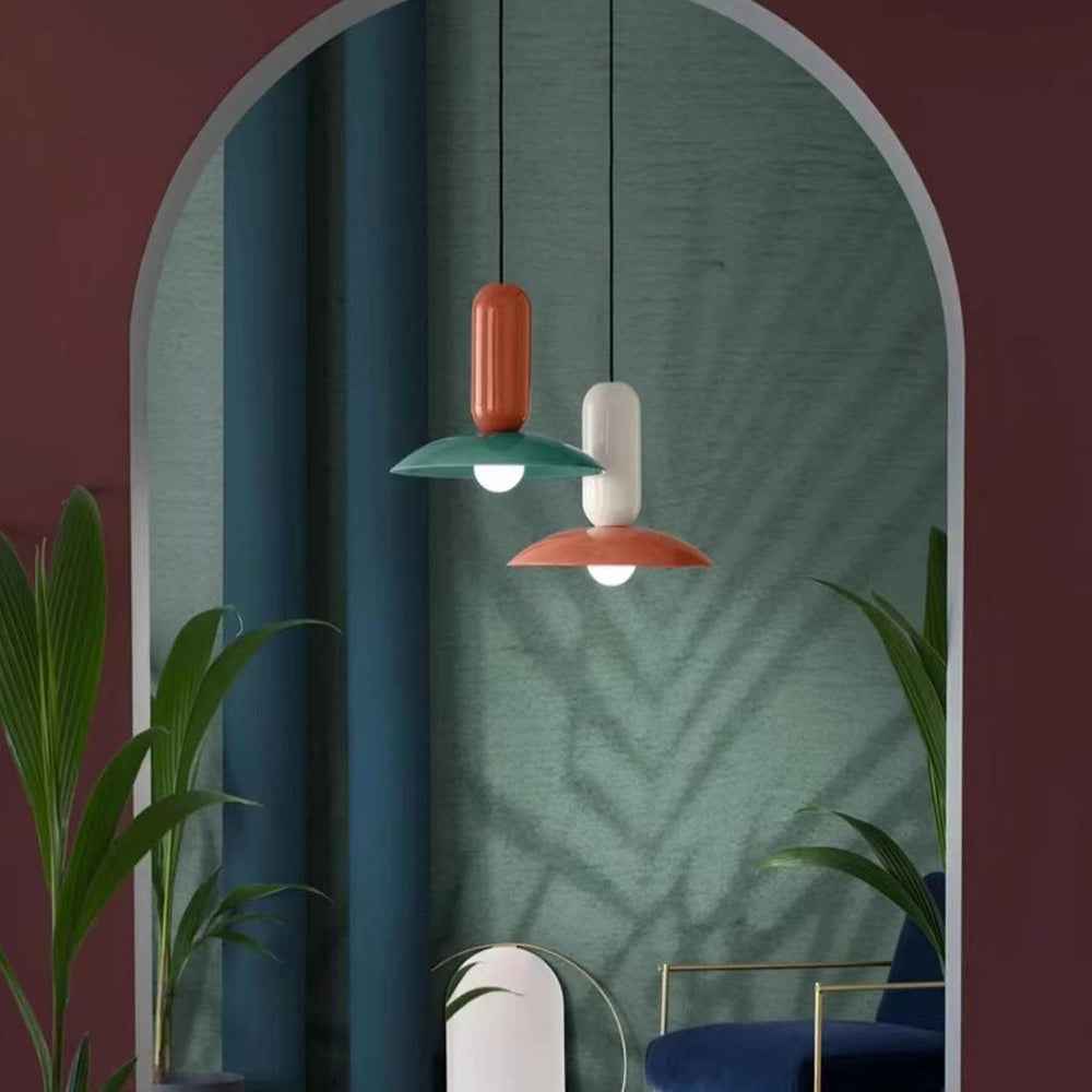 Ulmo Suspension Dôme Moderne. Metal. Vert/Blanc/Orange. Salon - Neutralighting