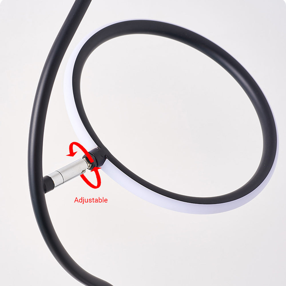 Arisha Design Lampadaire Rond Moderne Métal/Acrylique Noir/Blanc Salon/Chambre - Neutralighting