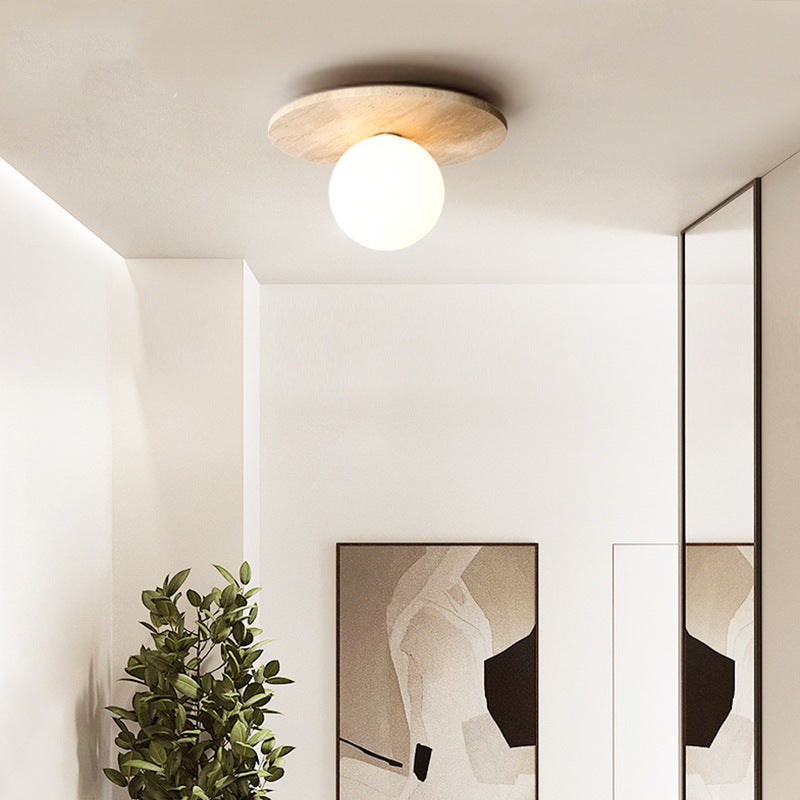 Arisha Rétro Pierre Bois Plafonnier Couloir - Neutralighting