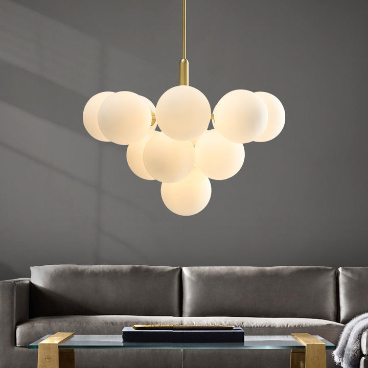 Valentina Nordique LED Lustre Cuivre Verre Salon/Chambre À Coucher - Neutralighting