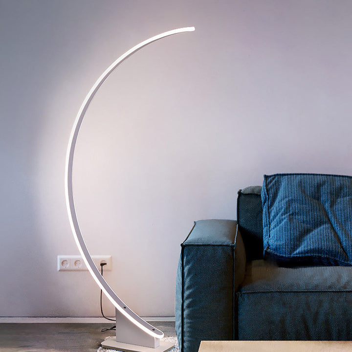 Ray Design Lampadaire Arche Simple Métal/Silicone Café/Blanc Salon/Chambre à Coucher - Neutralighting