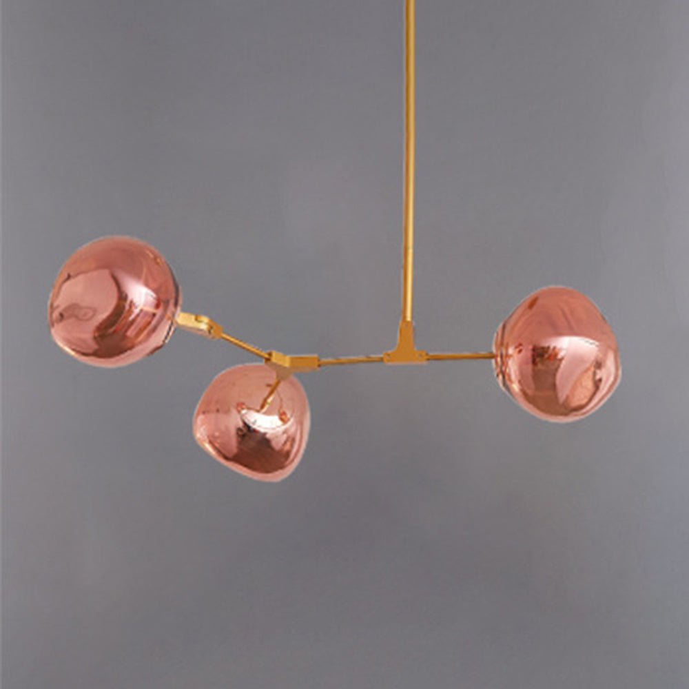 Valentina Suspension Globe Inhabituelle, Métal/Acrylique, Doré Rosé/Or/Chromé, Salon/Salle à Manger - Neutralighting