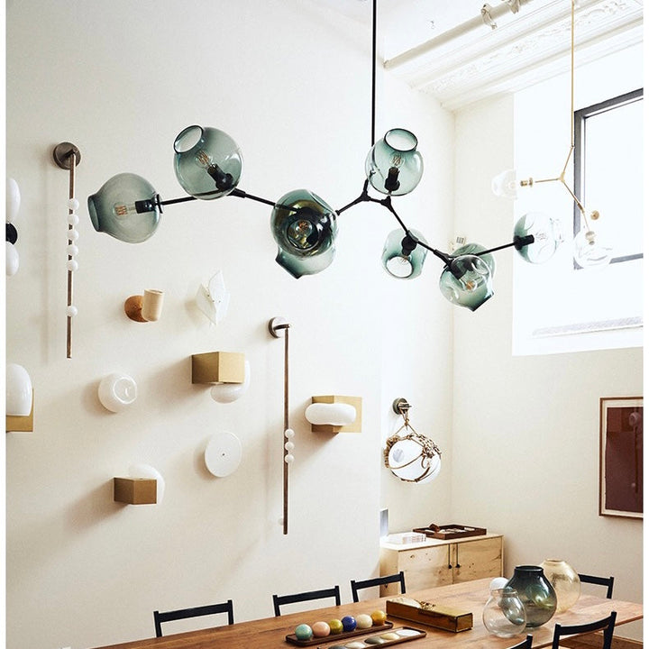 Kirae Suspension Nordique. Verre. Noir/Or. Salon - Neutralighting