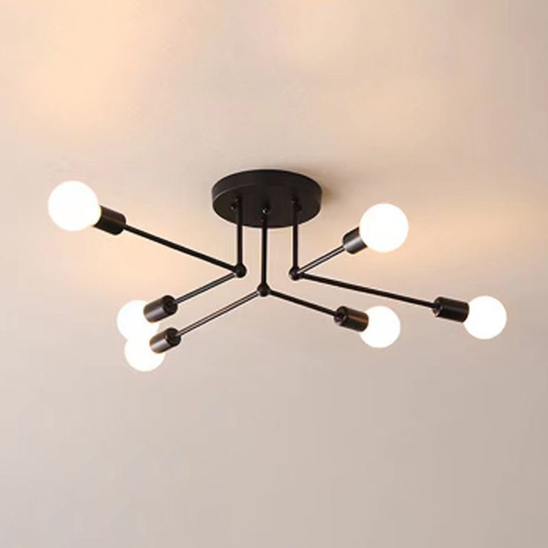 Valentina Plafonnier Linéaire Moderne, Métal/Verre, Blanc/Noir/Doré, Salon - Neutralighting