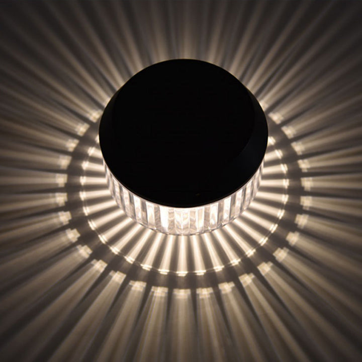 Ray Lampe de Table Ronde Moderne, Acrylique, Noir, Jardin - Neutralighting
