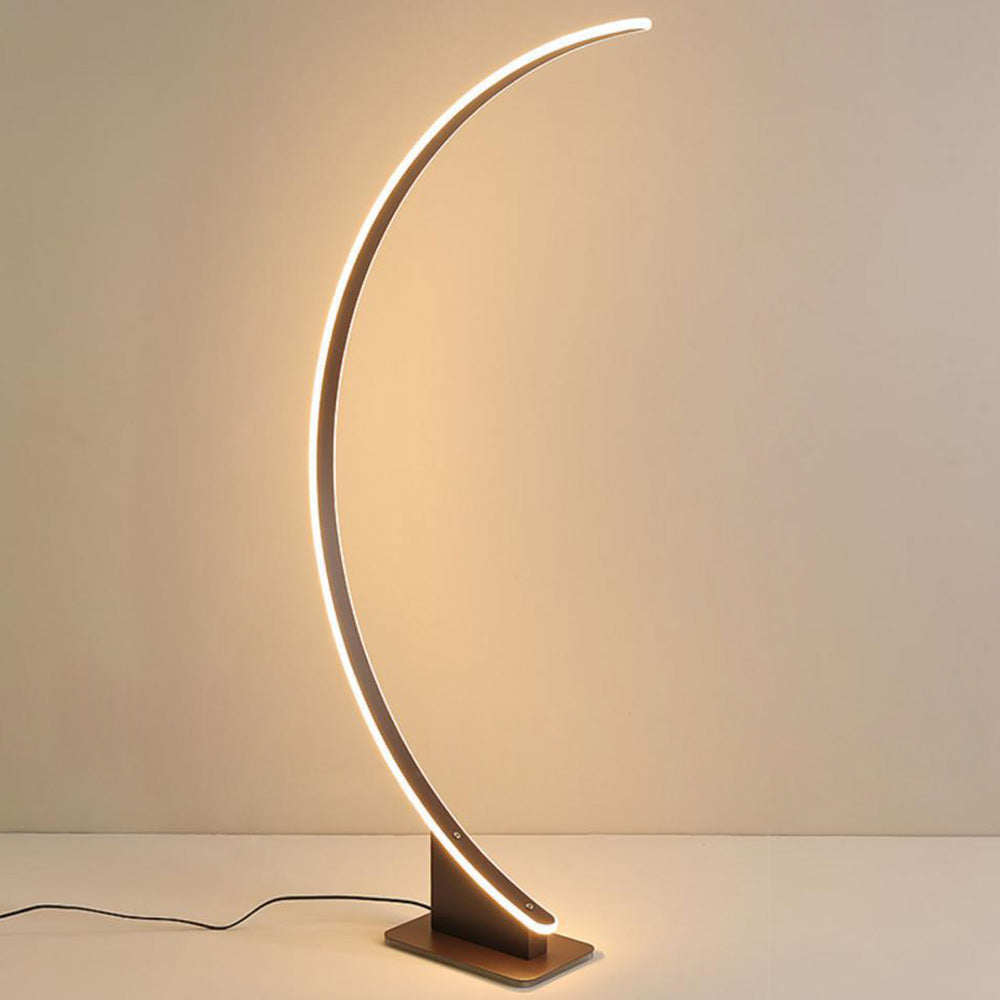 Ray Design Lampadaire Arche Simple Métal/Silicone Café/Blanc Salon/Chambre à Coucher - Neutralighting