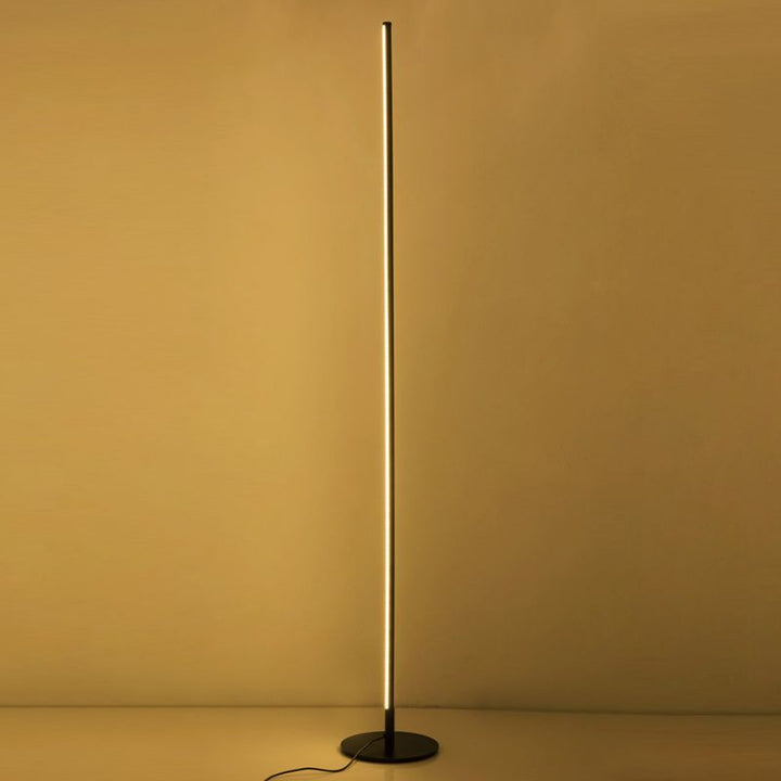 Ray Simple Linéaire LED Lampadaire Or Noir Métal Gel de Silice Salon Chambre - Neutralighting