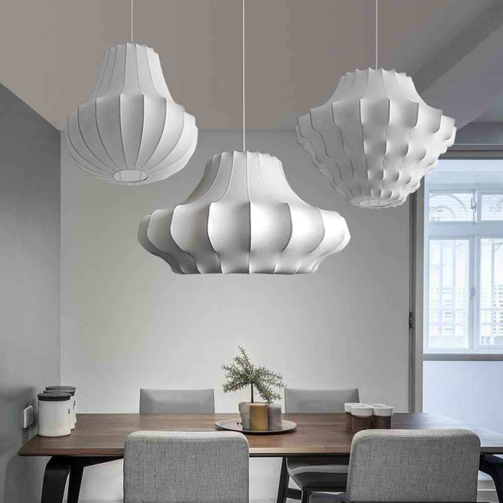 Ritta Design Italien Luminaires Suspensions Moderne Métal Soie Blanc Salle à Manger - Neutralighting