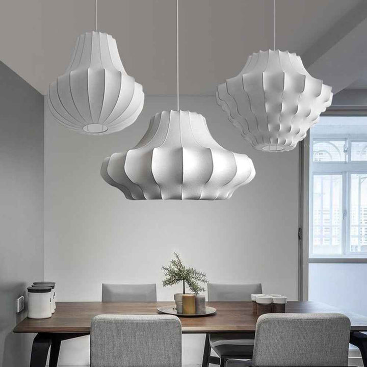 Ritta Design Italien Luminaires Suspensions Moderne Métal Soie Blanc Salle à Manger - Neutralighting