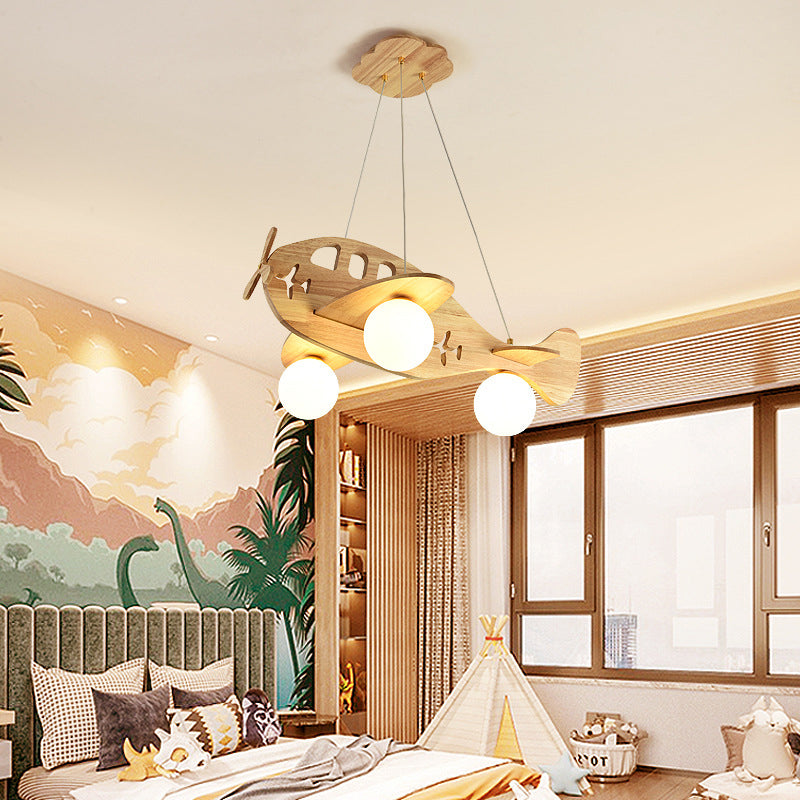 Aria Luminaires Suspension Avion Moderne, Bois, Chambre d&