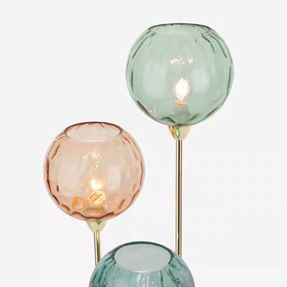 Valentina Lampadaire Boule Moderne, Métal/Verre Mat, Rouge-Gris/Orange-Bleu, Salon - Neutralighting