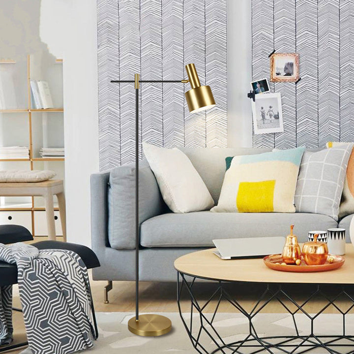 Arisha Design Lampadaire Linéaire Simple Métal Or/Noir Salon/Bureau - Neutralighting