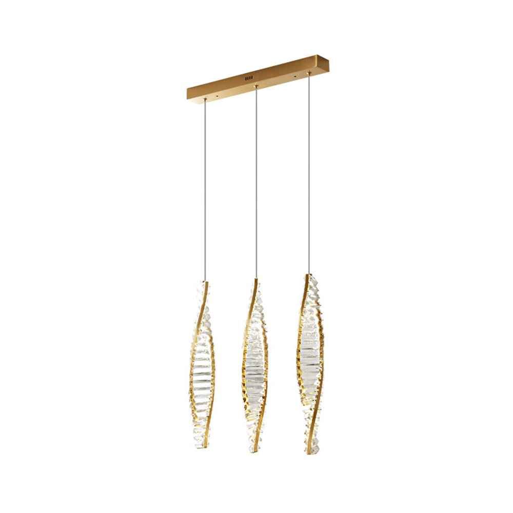 Kristy Suspension Carrée Moderne, Métal/Cristal, Noir/Or, Chambre à Coucher/Bar - Neutralighting