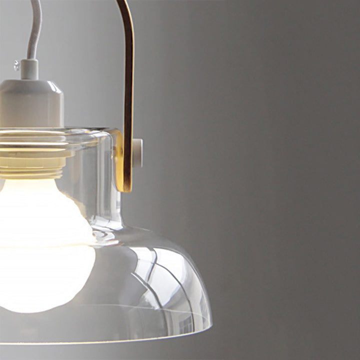 Valentina Moderne Luminaires Suspensions Dôme Minimaliste Métal/Verre Or Transparent Salon - Neutralighting
