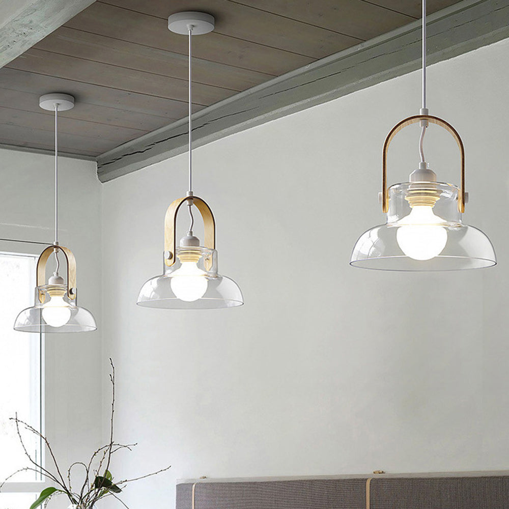 Valentina Moderne Luminaires Suspensions Dôme Minimaliste Métal/Verre Or Transparent Salon - Neutralighting