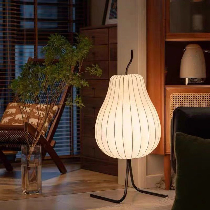 Ritta Lampadaire Poire Art Deco, Métal/Tissu, Beige, Salon - Neutralighting