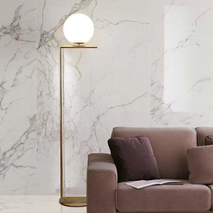 Valentina Lampadaire Globe Moderne Métal/Verre Laiton/Argent Salon/Chambre - Neutralighting