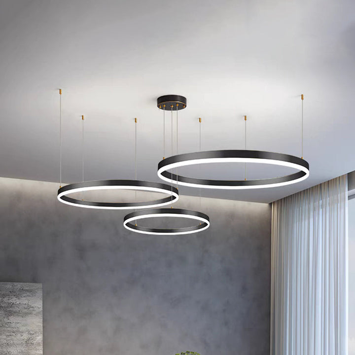Remi Suspension Anneau Moderne Métal Noir/Doré/Café Salon - Neutralighting