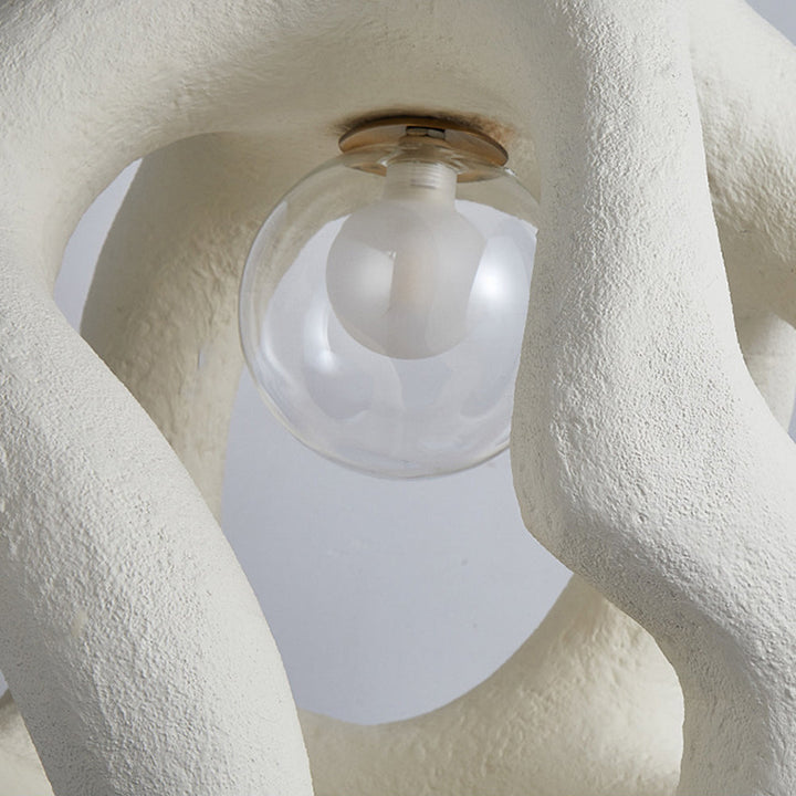Avi Suspension Globe Moderne, Métal/Résine, Blanc/Noir, Bar/Salle de Séjour - Neutralighting