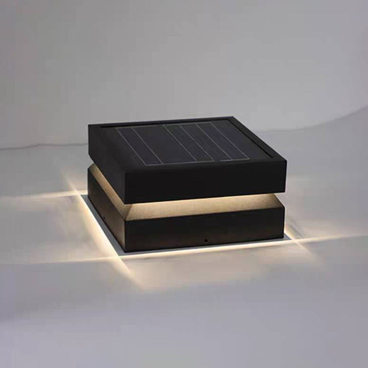 Ray Lampe de Poteau Rectangulaire Moderne, Métal, Noir, Cour - Neutralighting