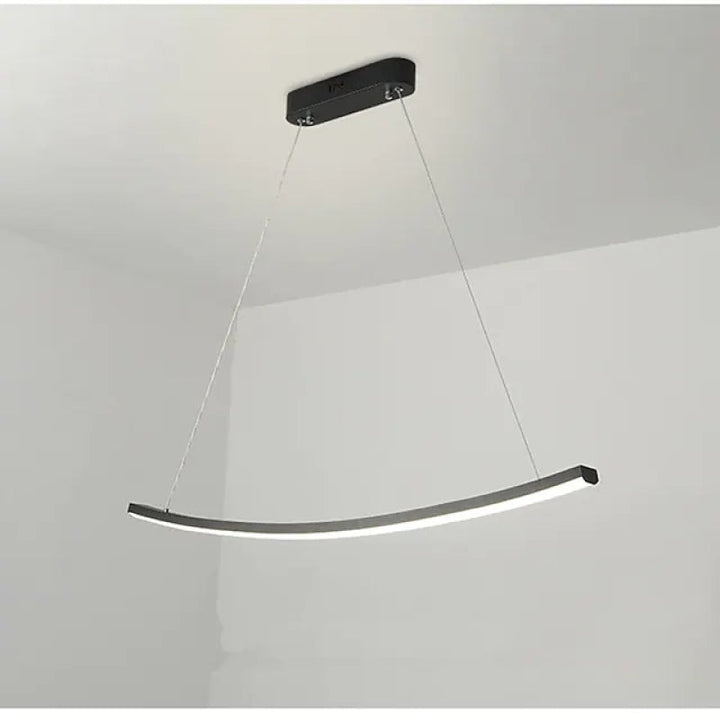 Arisha Suspension Linéaire Minimaliste, Aluminium/Gel de silice, Noir, Salon - Neutralighting