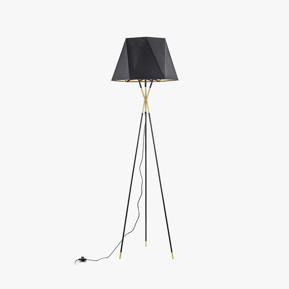 Mira Lampadaire Dôme Moderne, Métal/Tissu, Noir, Chambre - Neutralighting