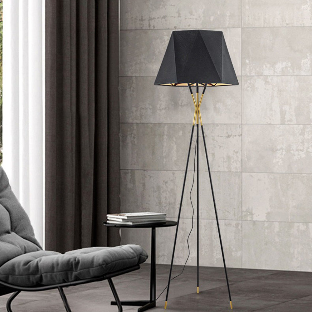 Mira Lampadaire Dôme Moderne, Métal/Tissu, Noir, Chambre - Neutralighting