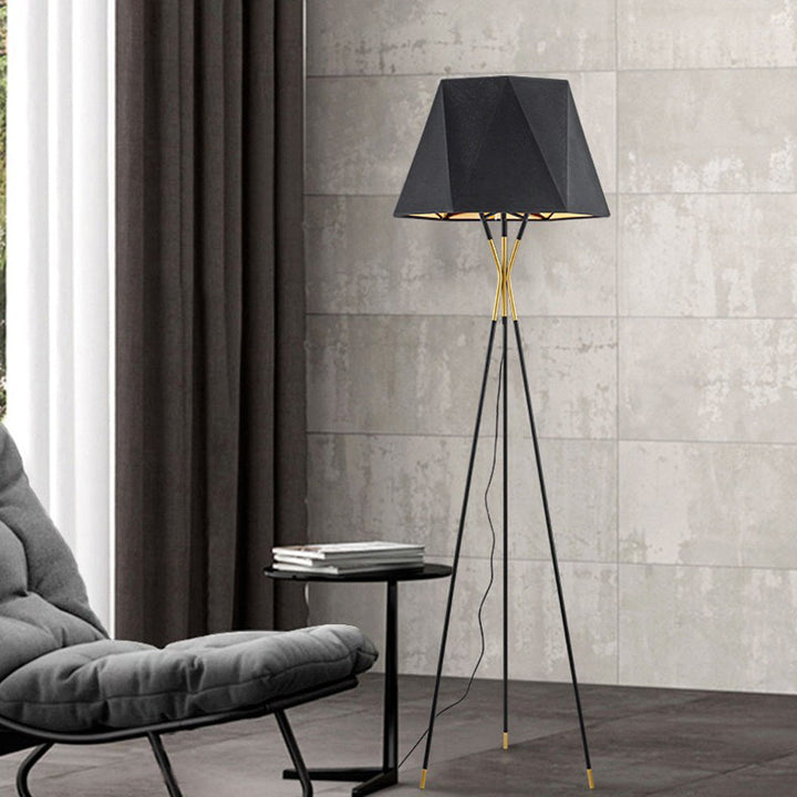 Mira Lampadaire Dôme Moderne, Métal/Tissu, Noir, Chambre - Neutralighting
