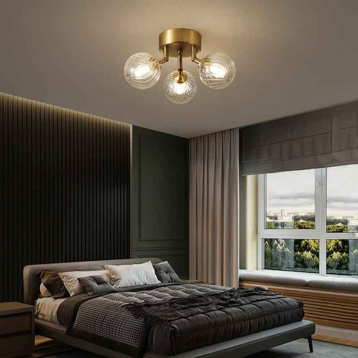 Plafonnier Valentina Verre Cuivre LED 9W