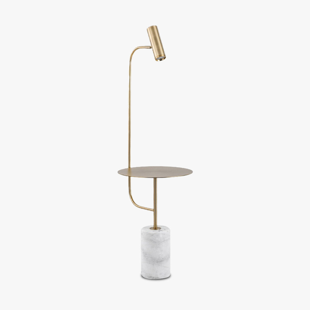 Mira Moderne Avec Tableau Lampadaire Linéaire Simple Marbre/Métal Noir/Or Salon - Neutralighting