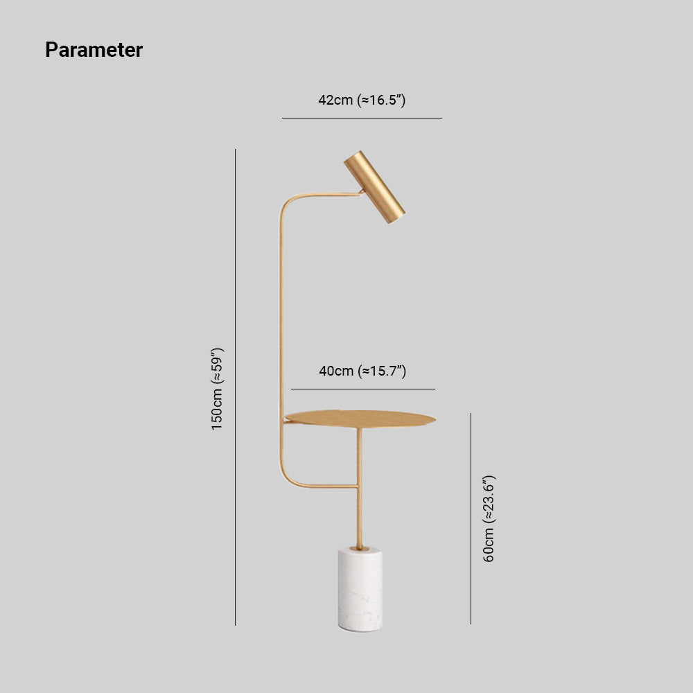 Mira Moderne Avec Tableau Lampadaire Linéaire Simple Marbre/Métal Noir/Or Salon - Neutralighting