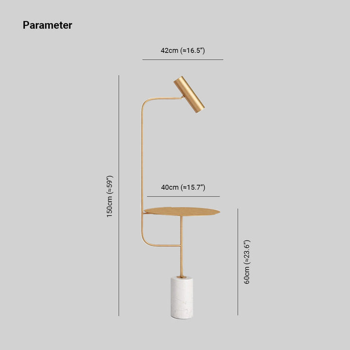 Mira Moderne Avec Tableau Lampadaire Linéaire Simple Marbre/Métal Noir/Or Salon - Neutralighting