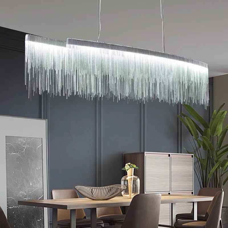 Arisha Suspension Linéaire Luxueux, Acrylique/Metal, Doré/Chrome, Chambre - Neutralighting