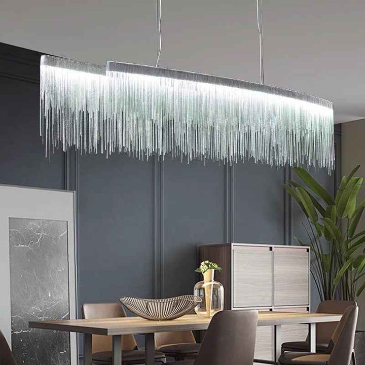 Arisha Suspension Linéaire Luxueux, Acrylique/Metal, Doré/Chrome, Chambre - Neutralighting