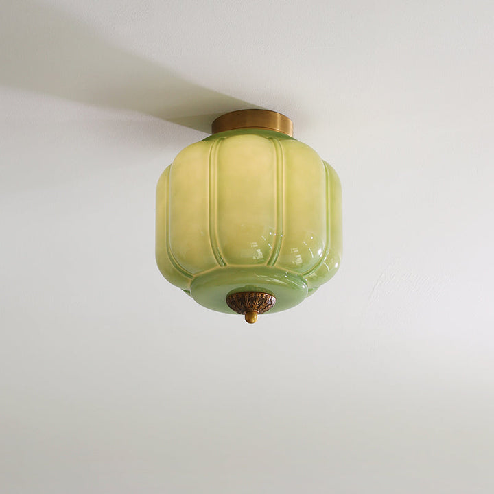 Elyra Lampe de Plafond en Verre Vert Docos