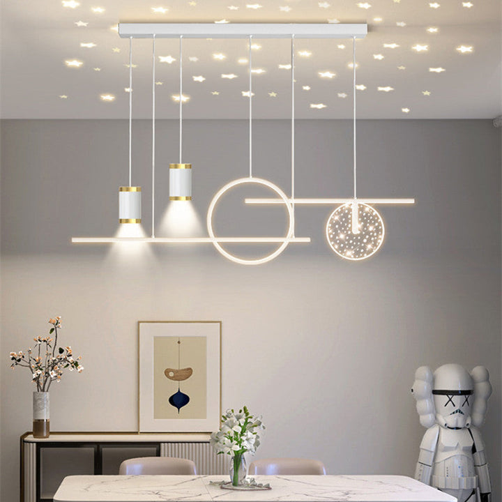 Arisha Luminaires Suspension Etoilé Moderne, Métal, Noir/Blanc/Or, Salon - Neutralighting