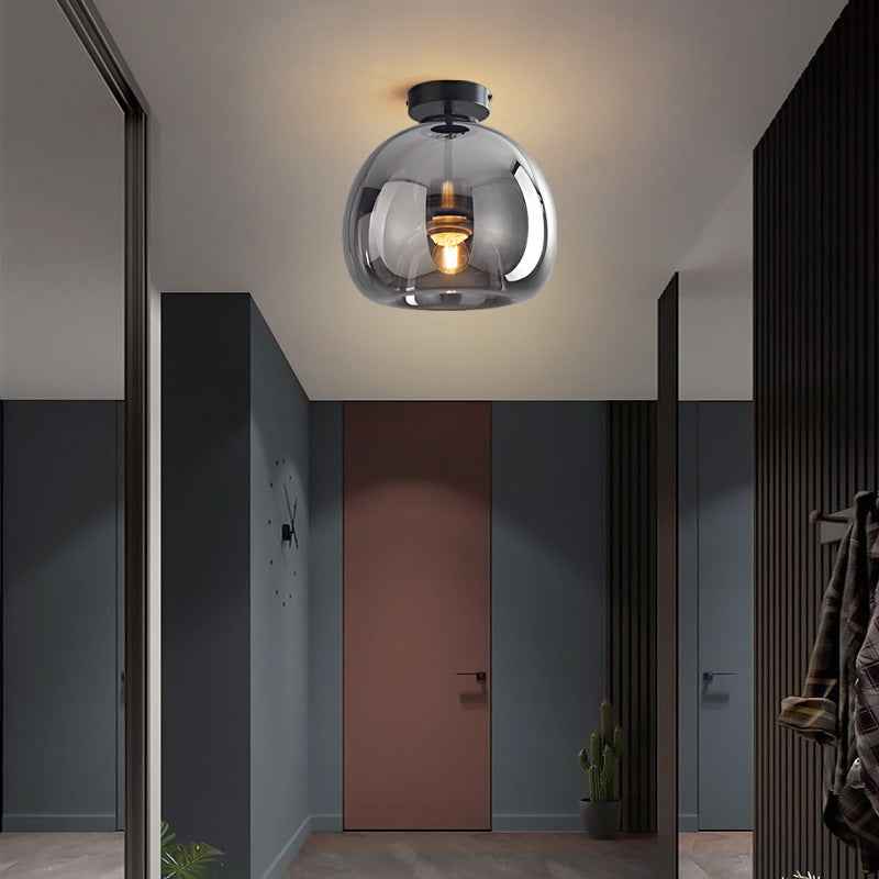 Plafonnier Rhea Verre Cuivre LED