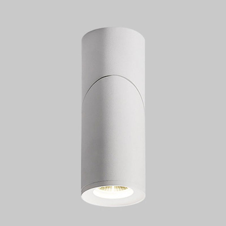 Arisha Cylindre Simple LED Plafonnier Blanc Noir Métal Salon - Neutralighting