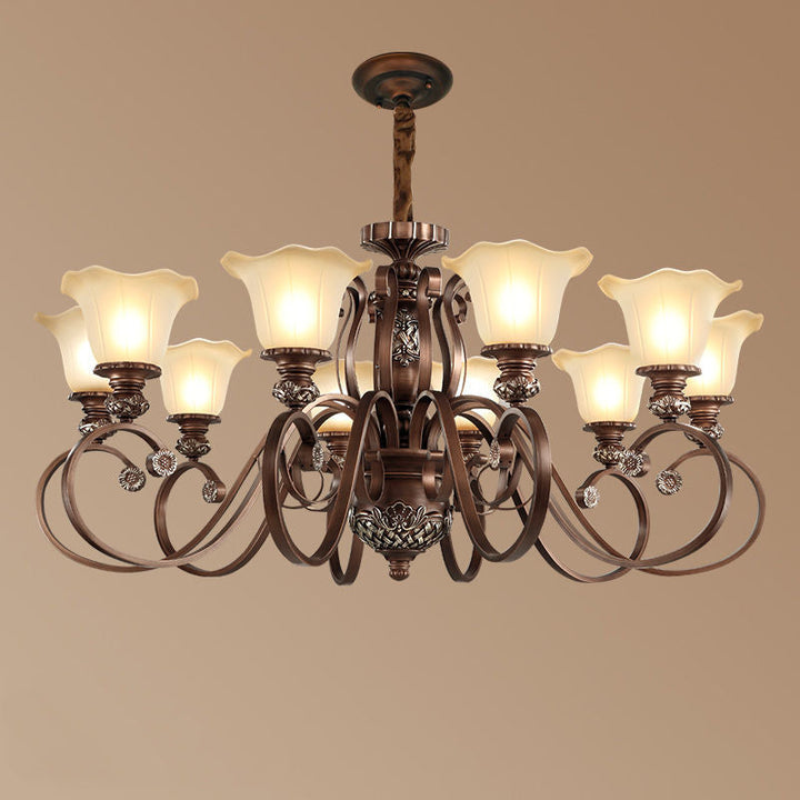 Arisha Rétro Fleur Suspension Métal Verre Salon Chambre à Coucher - Neutralighting